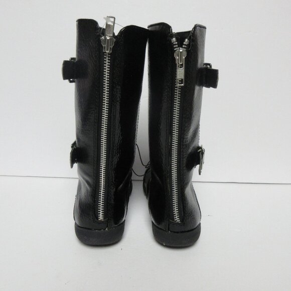 FADED GLORY Black Boots with Buckle & Back Zipper Shoes Girls Size 13 w/BOX - Picture 3 of 11